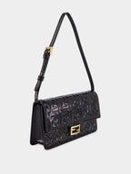 Black Patent Leather FF Wallet on Chain