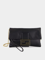 Black Nappa Leather Mamma Baguette Pouch