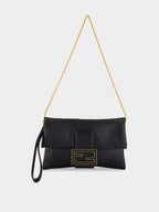 Black Nappa Leather Mamma Baguette Pouch