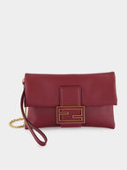 Burgundy Nappa Leather Mamma Baguette Pouch
