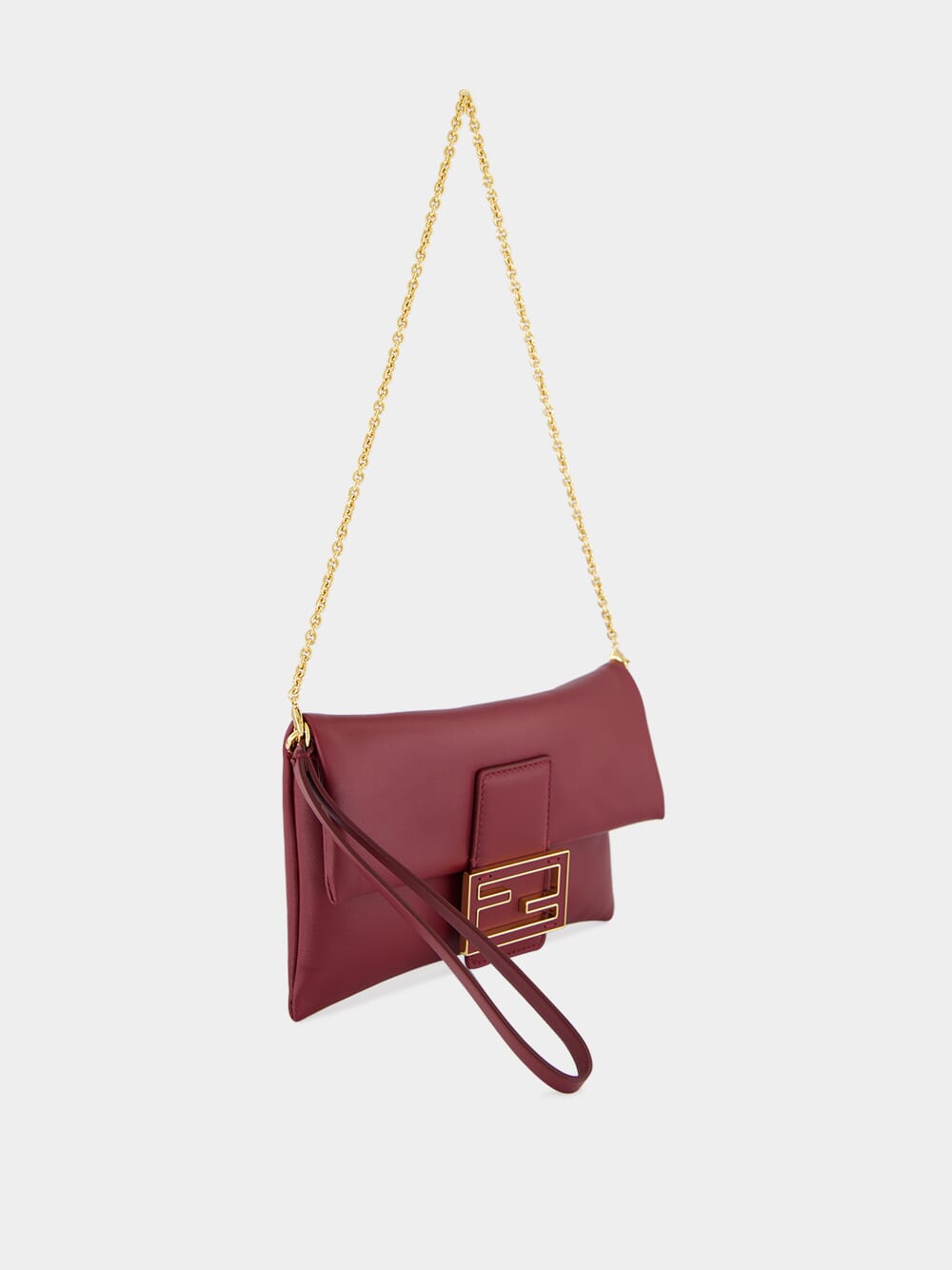 Burgundy Nappa Leather Mamma Baguette Pouch