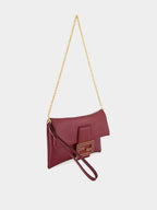 Burgundy Nappa Leather Mamma Baguette Pouch