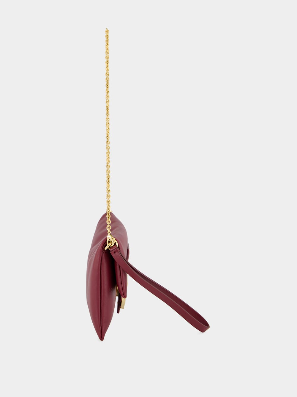 Burgundy Nappa Leather Mamma Baguette Pouch