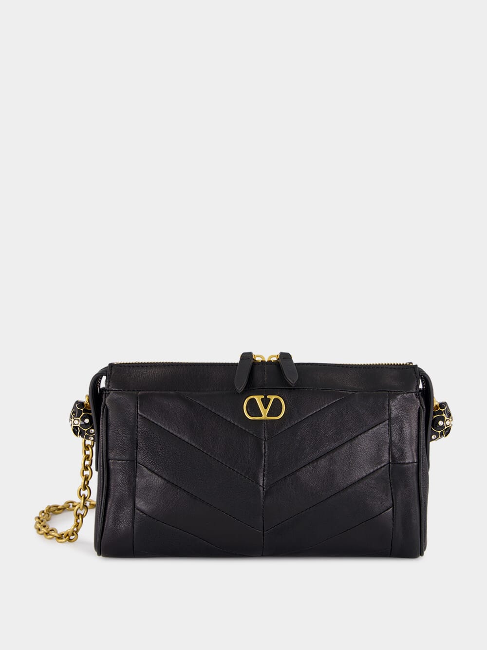 Black Panthea Nappa Leather Shoulder Bag