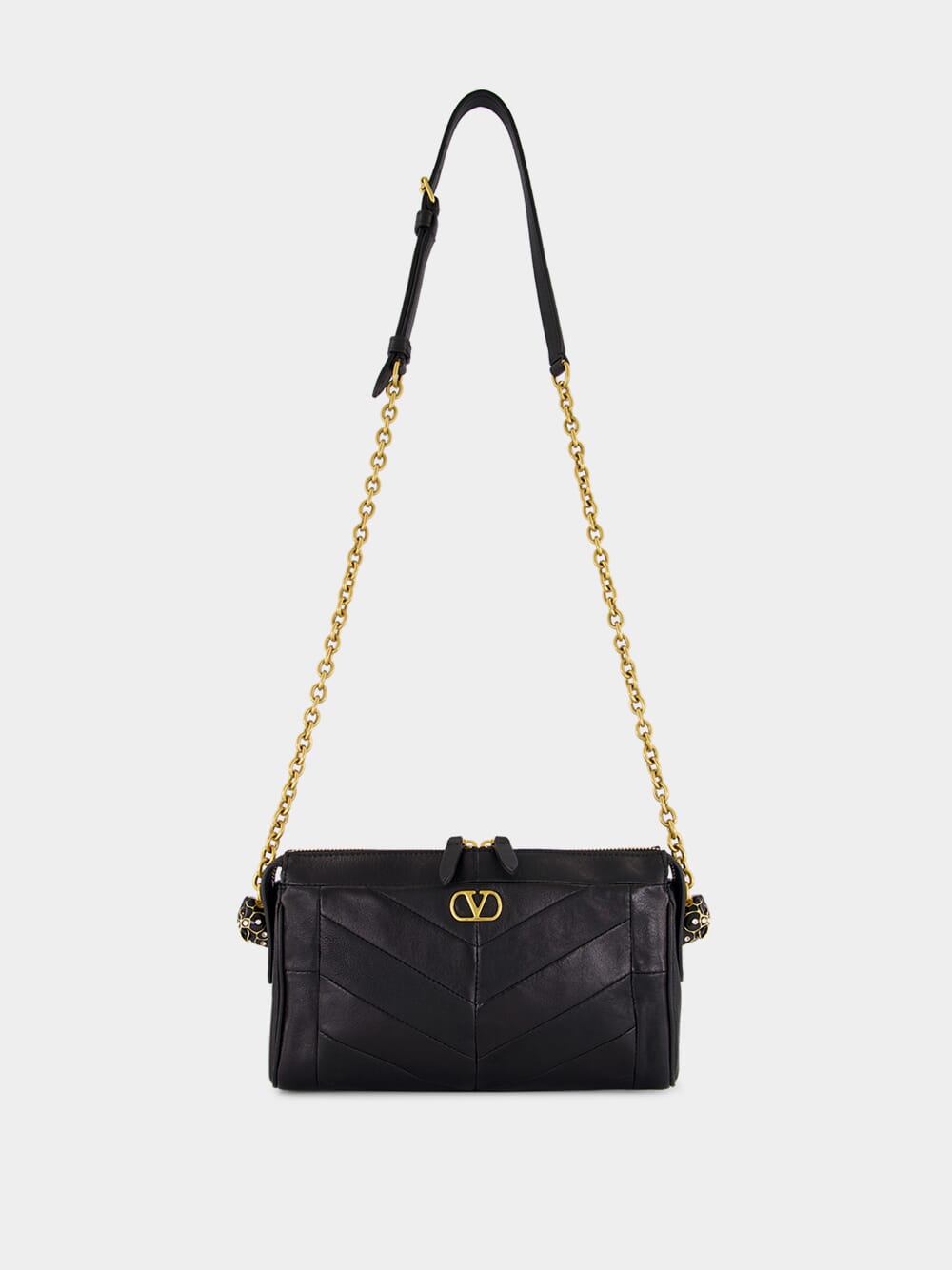 Black Panthea Nappa Leather Shoulder Bag