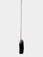 Black Cotton Crystal Logo Clutch