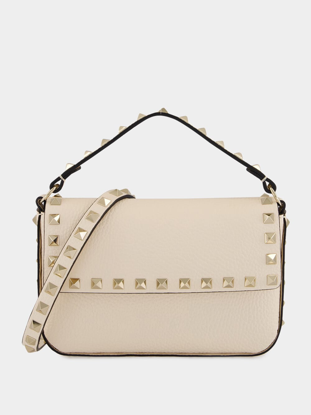 Light Ivory Mini Calf Leather Rockstud Bag