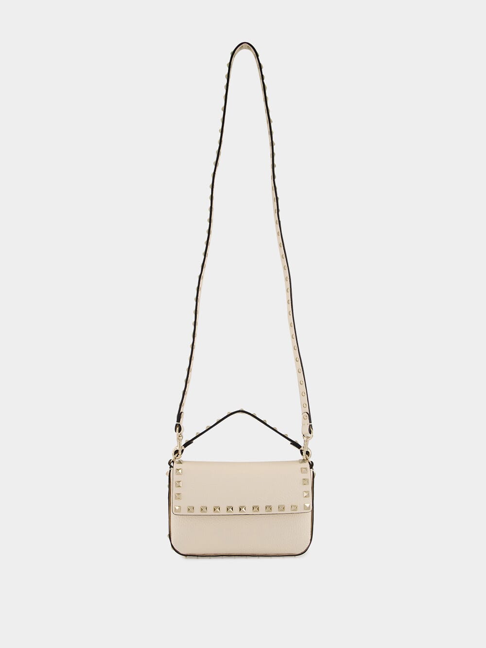 Light Ivory Mini Calf Leather Rockstud Bag