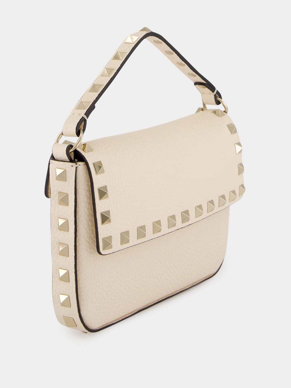 Light Ivory Mini Calf Leather Rockstud Bag