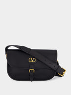 Black Antibes Small Calfskin Shoulder Bag