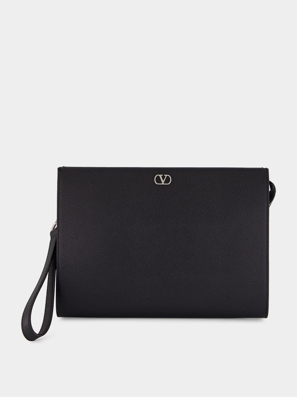 Black Leather Valentino Garavani Pouch