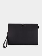 Black Leather Valentino Garavani Pouch