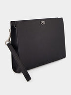 Black Leather Valentino Garavani Pouch