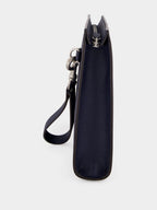 Marine Blue Leather Pouch