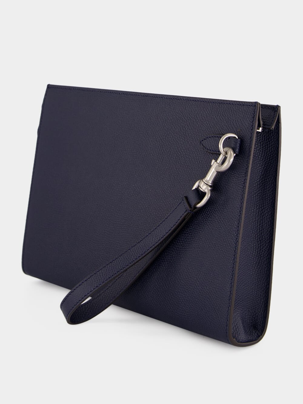 Marine Blue Leather Pouch