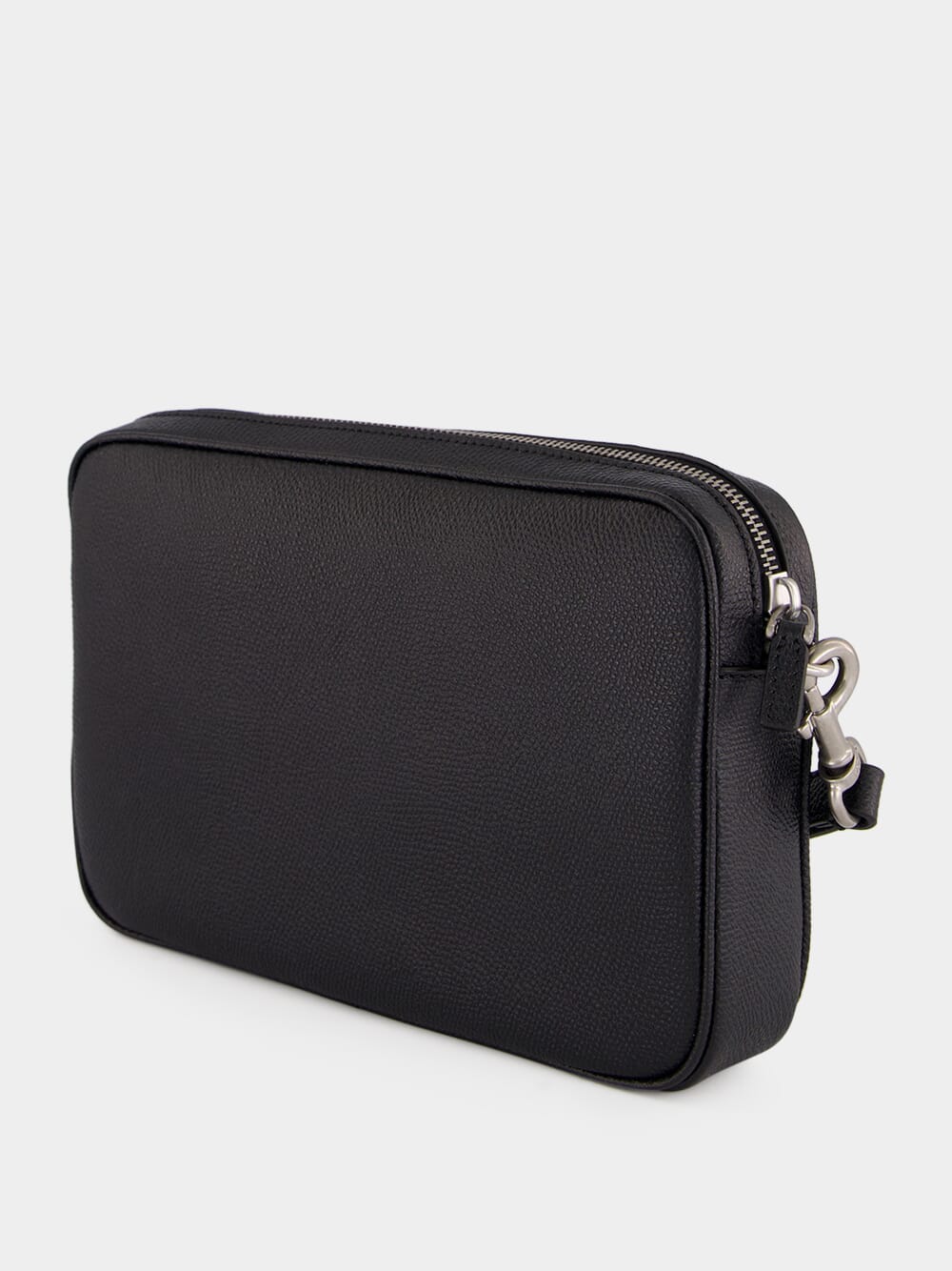 Black Calf Leather Wrist Pouch