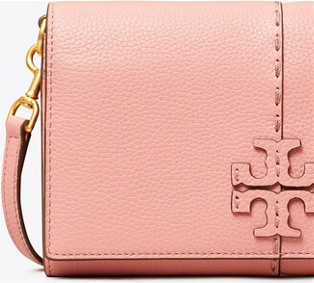 Tory Burch McGraw Wallet Crossbody Pink Magnolia Bag Leather Handbag Purse NEW