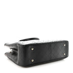 Caviar Quilted Large Shopping Tote Black