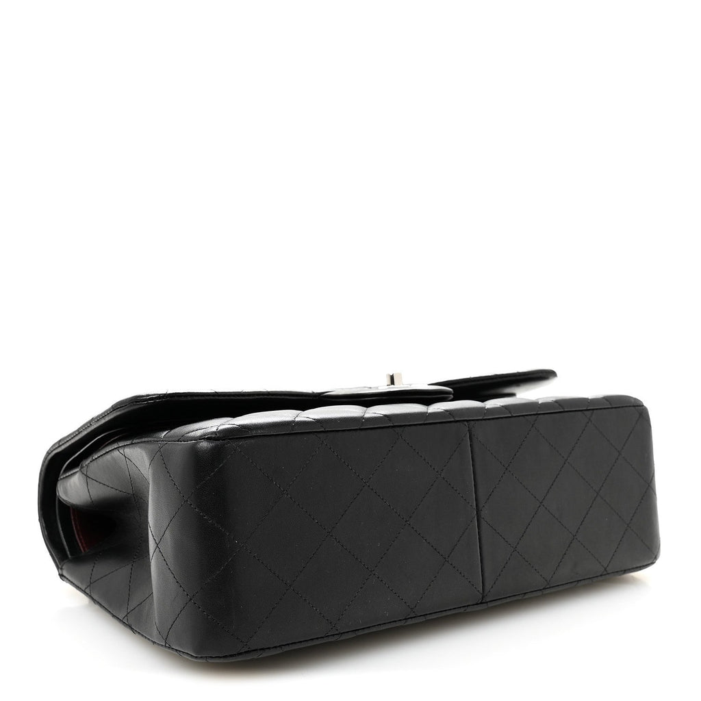 Lambskin Quilted Jumbo Double Flap Black