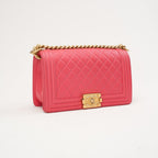 Chanel Medium Boy Flap Caviar Dark Pink 2017