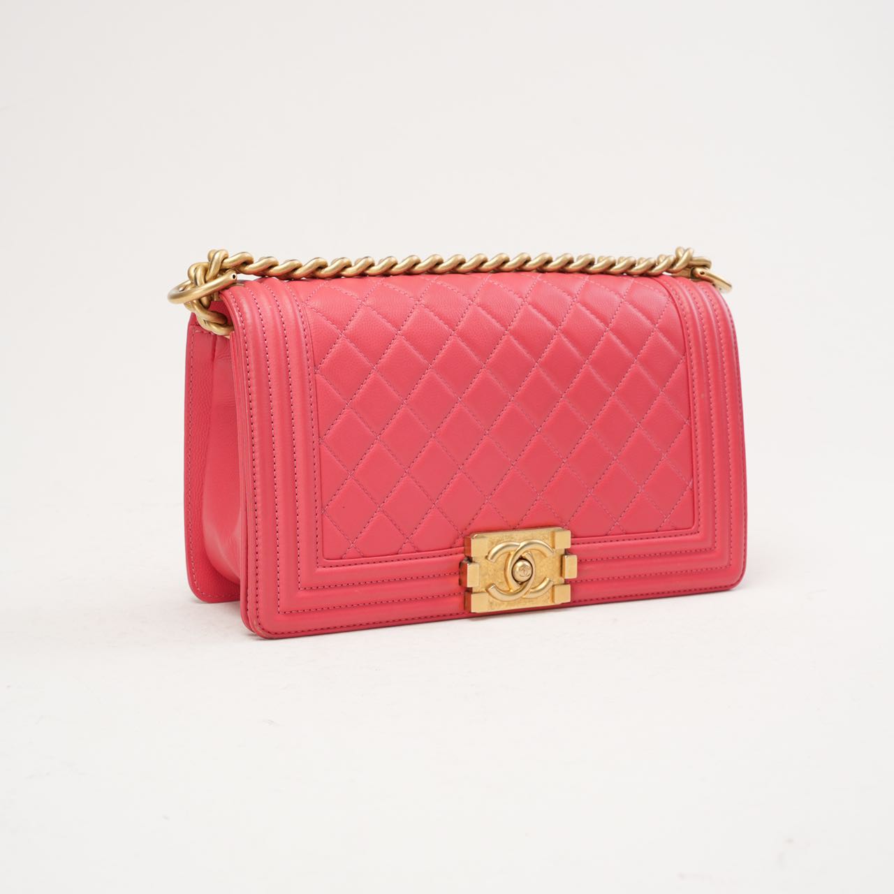 Chanel Medium Boy Flap Caviar Dark Pink 2017