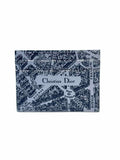 CHRISTIAN DIOR Black, grey Leather Map Card Holder