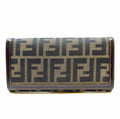FENDI Continental Brown Canvas Monogram Wallet