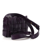 Calfskin Intreccio Plisse Cassette Crossbody Bag Dark Mystic