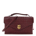 Nappa Intrecciato Knot Lock Top Handle Crossbody Bag Barolo