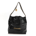 Shiny Calfskin Quilted Small Chanel 22 Black