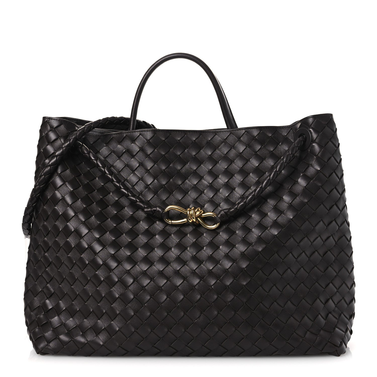 Nappa Intrecciato Large Andiamo Shoulder Bag Fondant