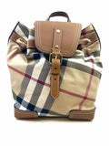 BURBERRY Beige, Black Canvas Nylon Plaid Backpack