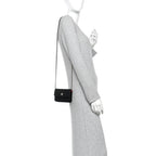 Jersey Quilted Mini VIP Clutch With Chain Black