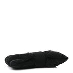 Velvet Effect Nylon Quilted Bow Bag Black