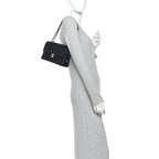 Lambskin Quilted Small Double Flap Bag Black