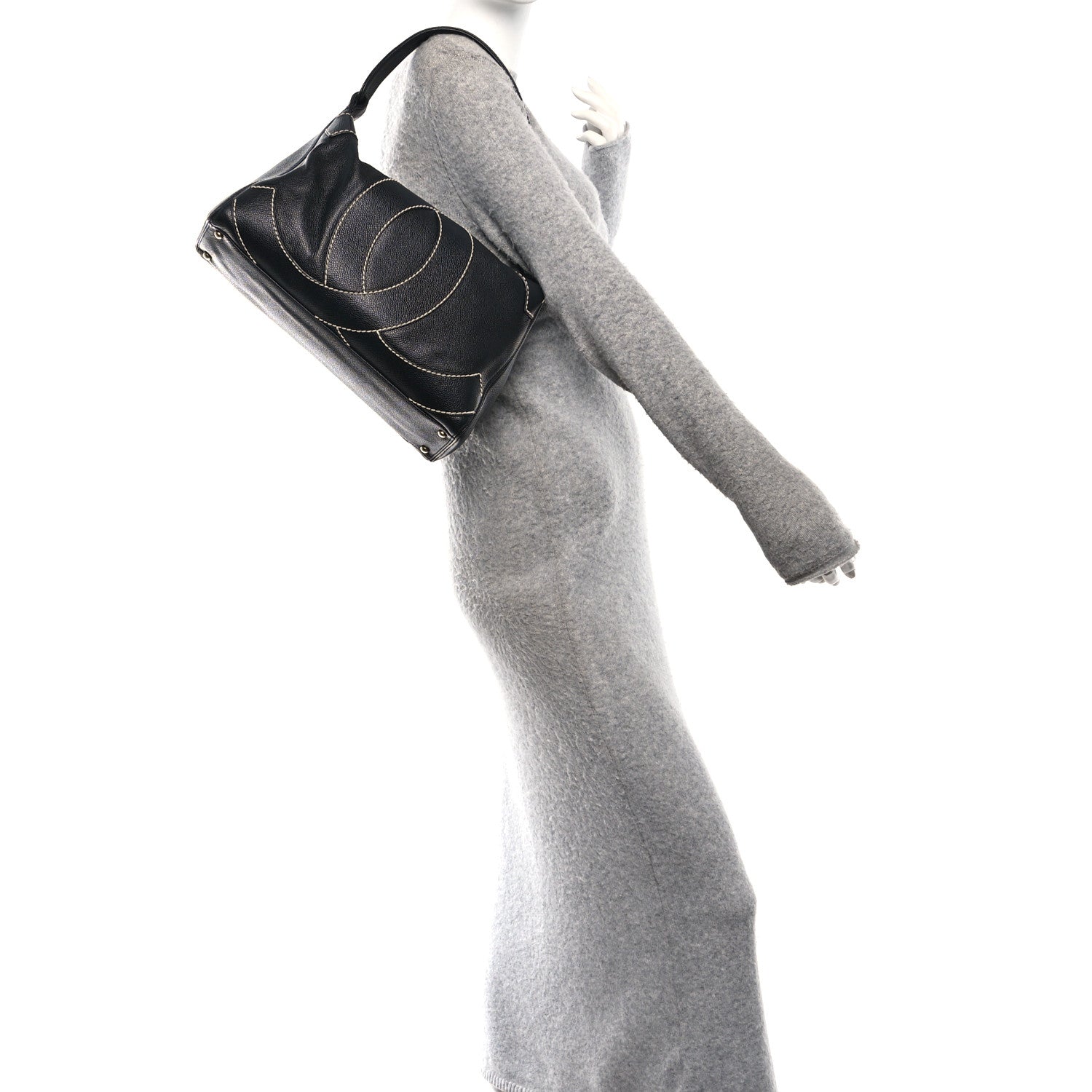Caviar CC Stitched Hobo Black
