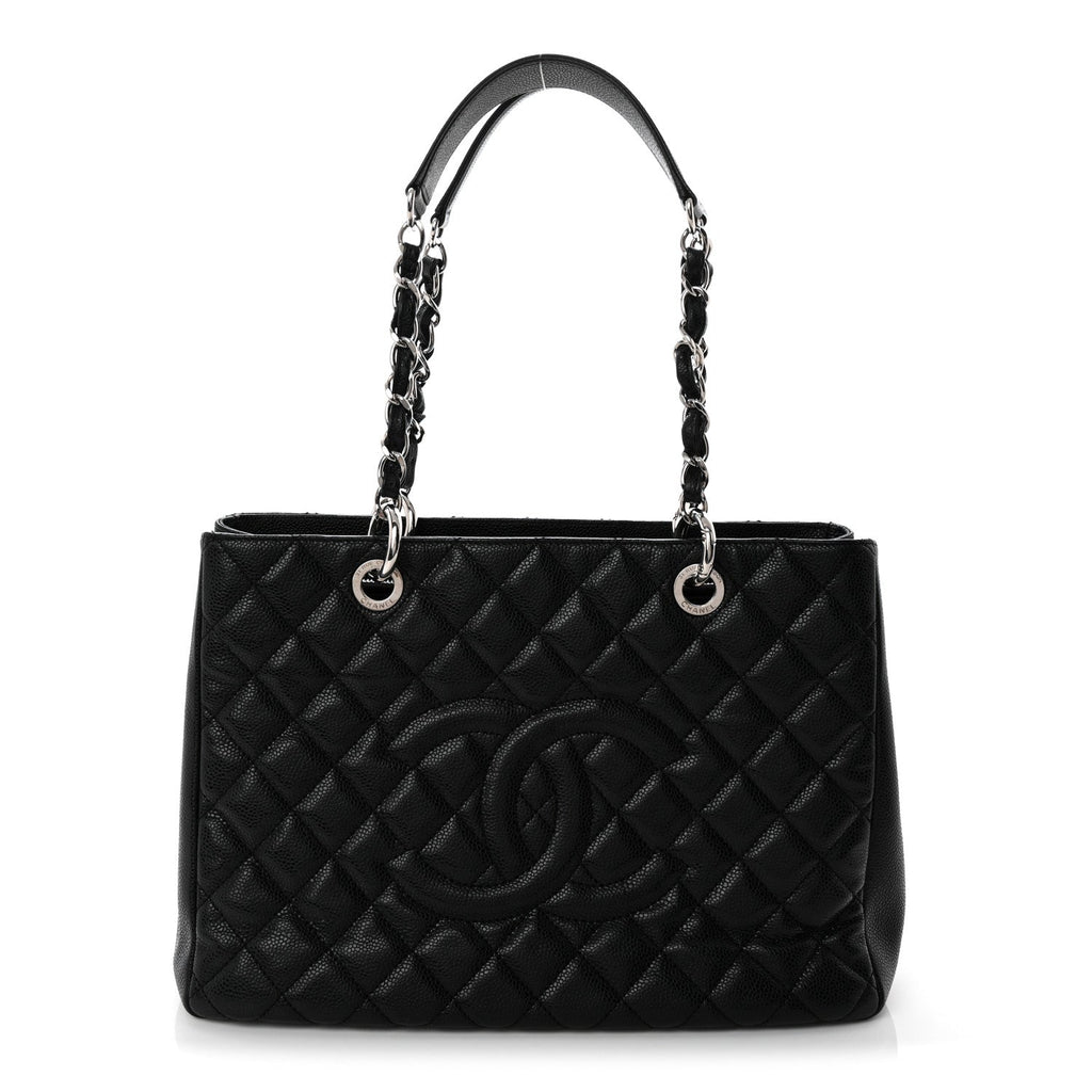 Caviar Quilted Grand Shopping Tote GST Black
