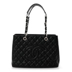 Caviar Quilted Grand Shopping Tote GST Black