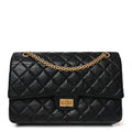 Aged Calfskin Quilted 2.55 Reissue 226 Flap Black