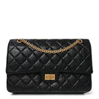 Aged Calfskin Quilted 2.55 Reissue 226 Flap Black