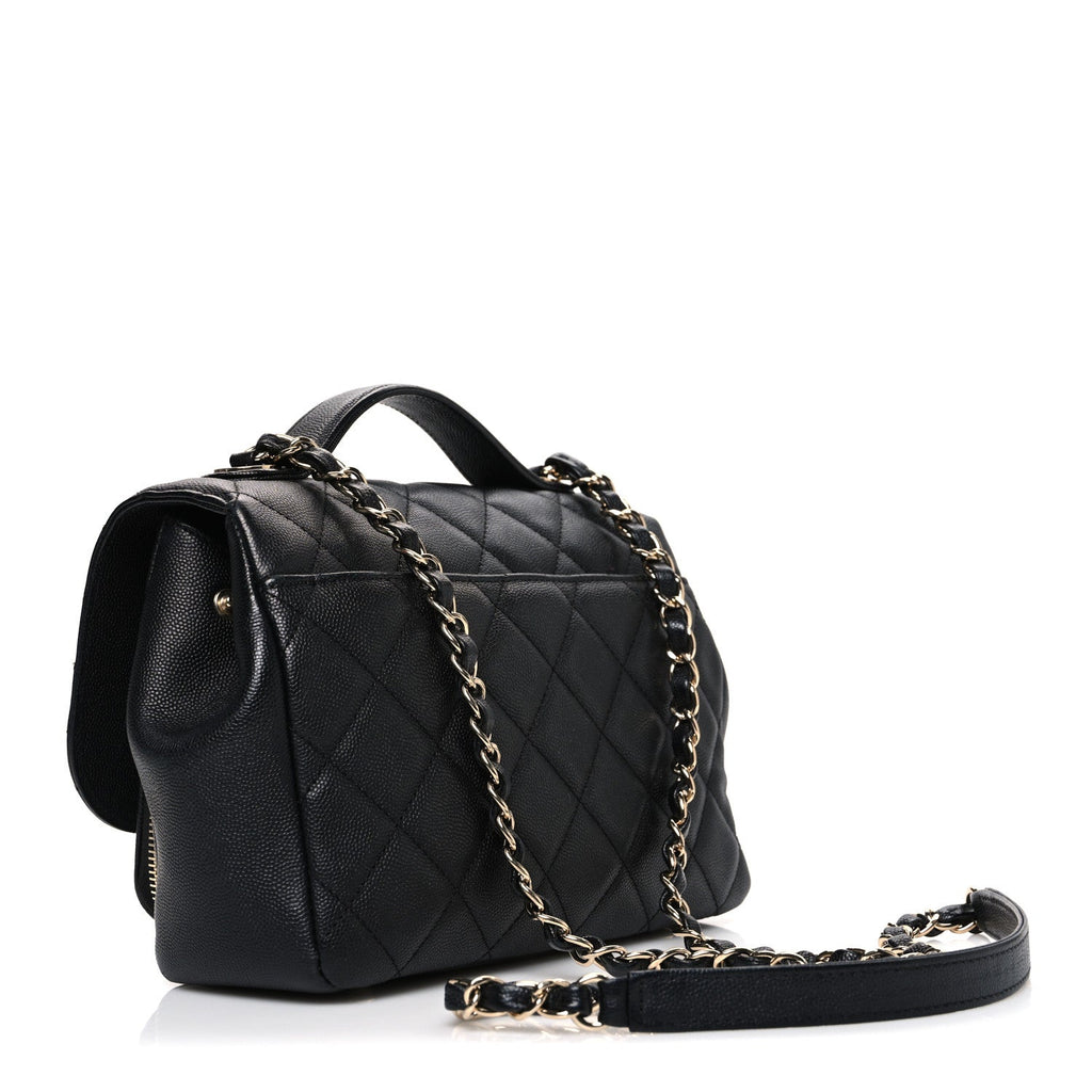 Caviar Quilted Medium Business Affinity Flap Black