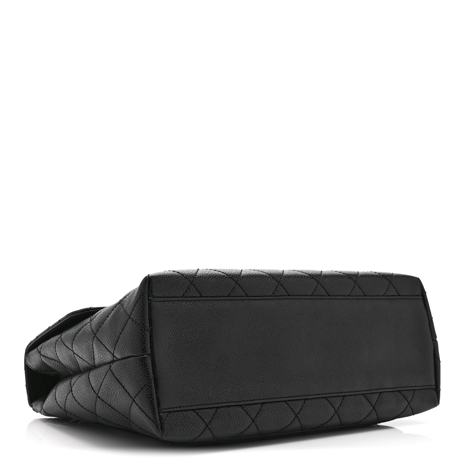 Caviar Quilted Jumbo Kelly Flap Black