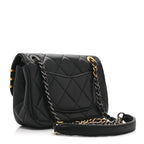 Lambskin Quilted Mini Coco Clips Single Flap Black