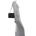 Lambskin Quilted Medium Double Flap Black