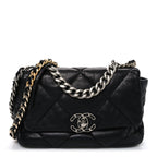 Lambskin Quilted Medium Chanel 19 Flap Black