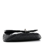 Calfskin Quilted CC Uniform Flap Belt Bag Black