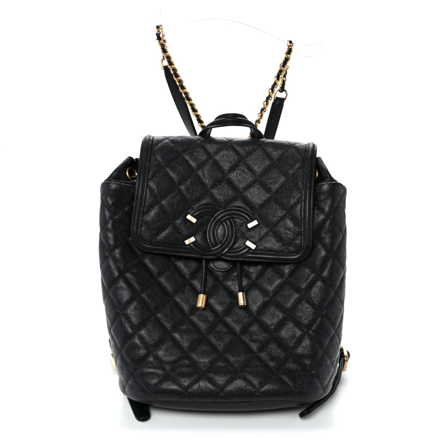 Caviar Quilted Small Filigree Backpack Black