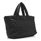 Nylon Quilted Large Coco Cocoon Tote Black