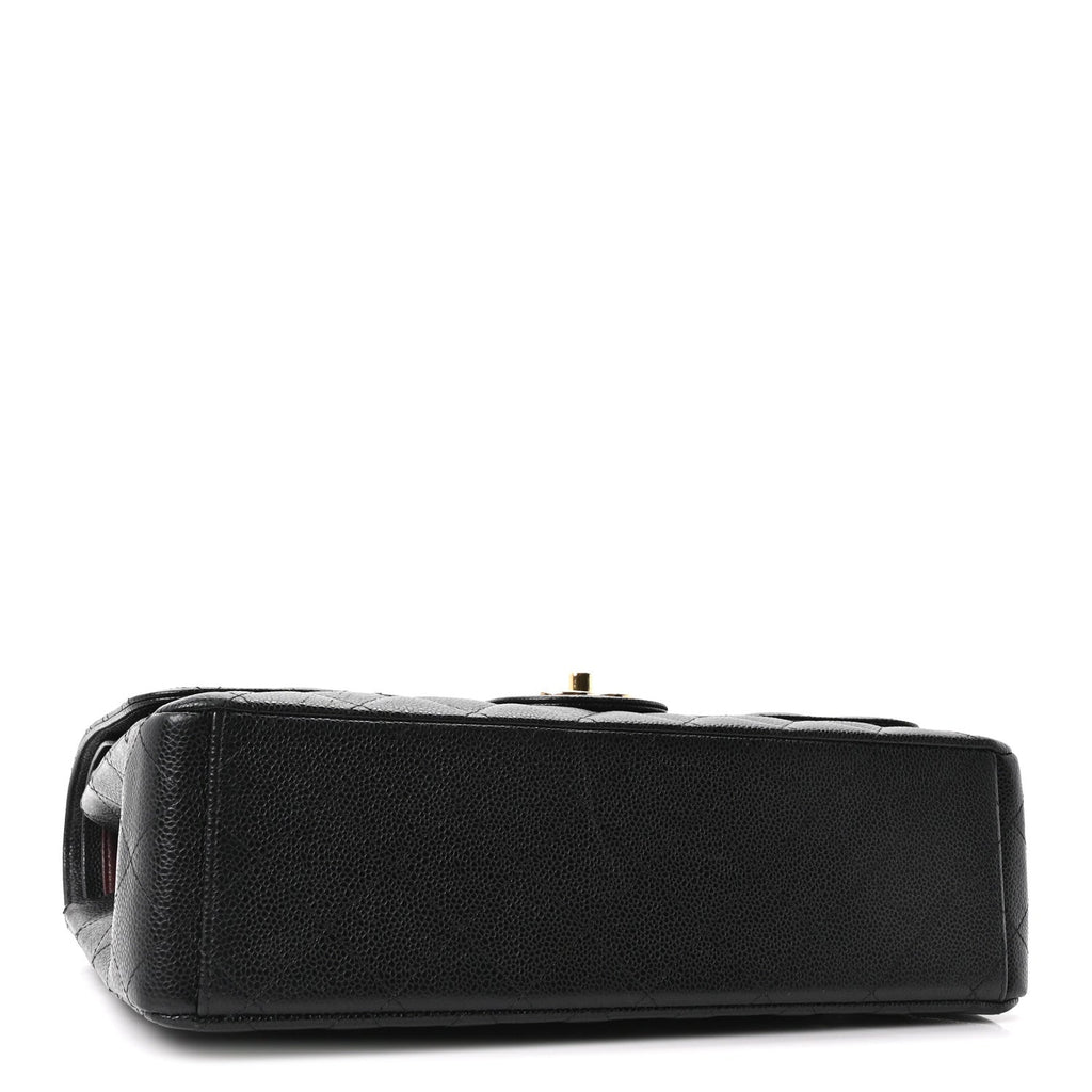 Caviar Quilted Maxi Double Flap Black