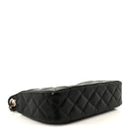 Caviar Quilted Purse With Chain Black